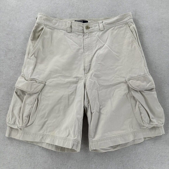 Vintage Polo Ralph Lauren Bleecker Paratrooper Khaki Military Cargo Shorts Men34 - Picture 1 of 13